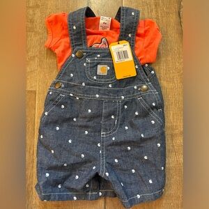 Carhartt girls shortalls 6 months
